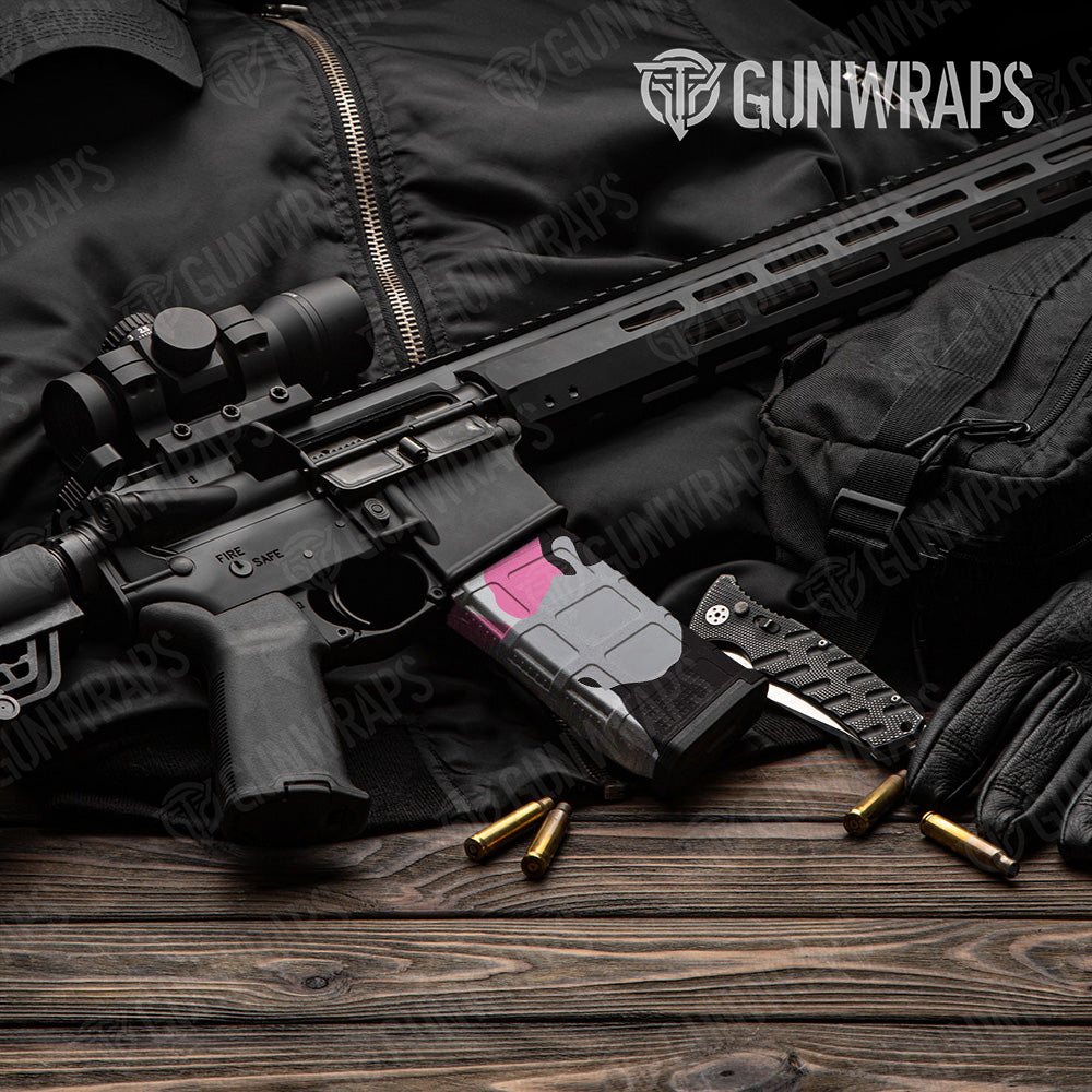 AR-15 Mag Cumulus Pink Tiger Gun Skin Vinyl Wrap