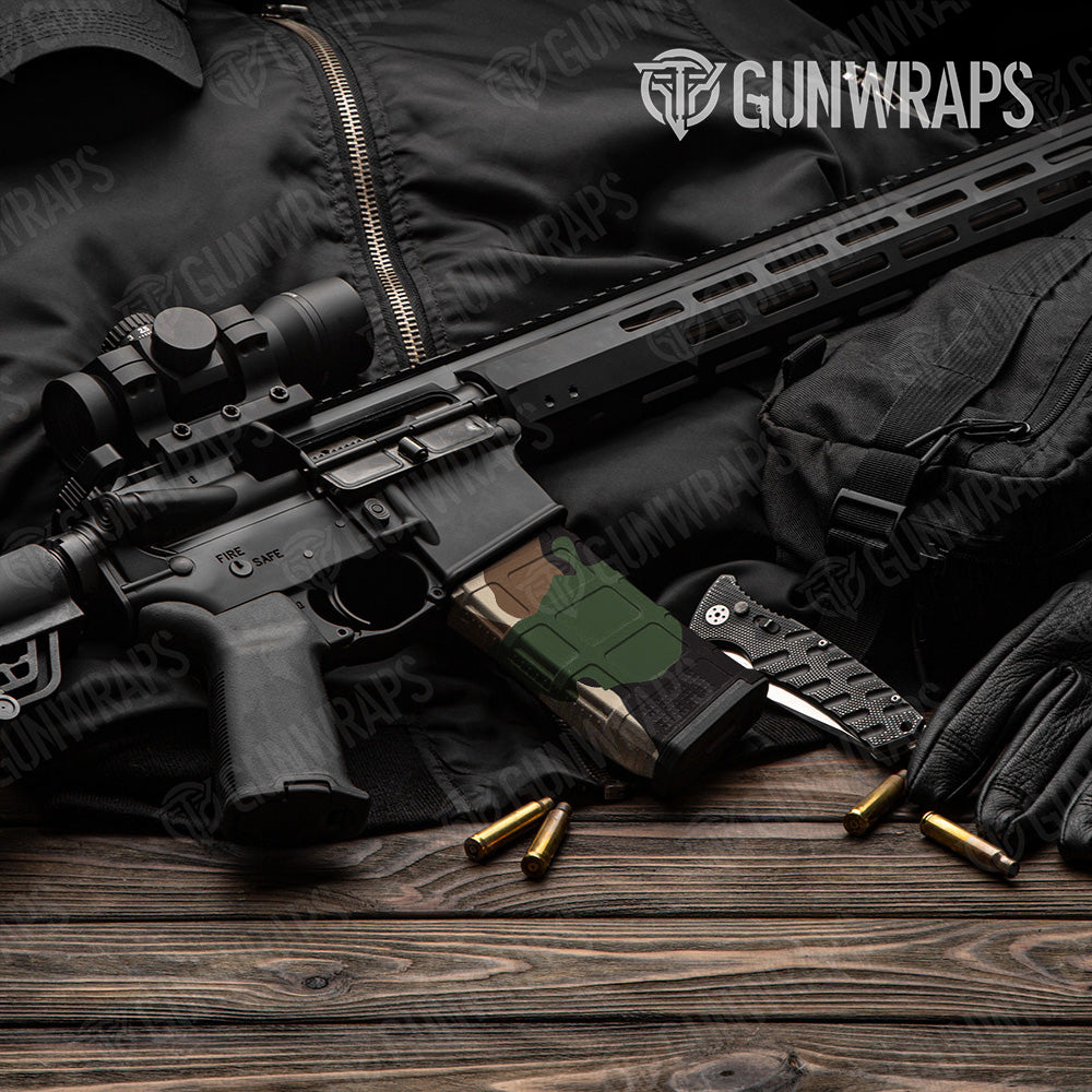 AR-15 Mag Cumulus Woodland Gun Skin Vinyl Wrap