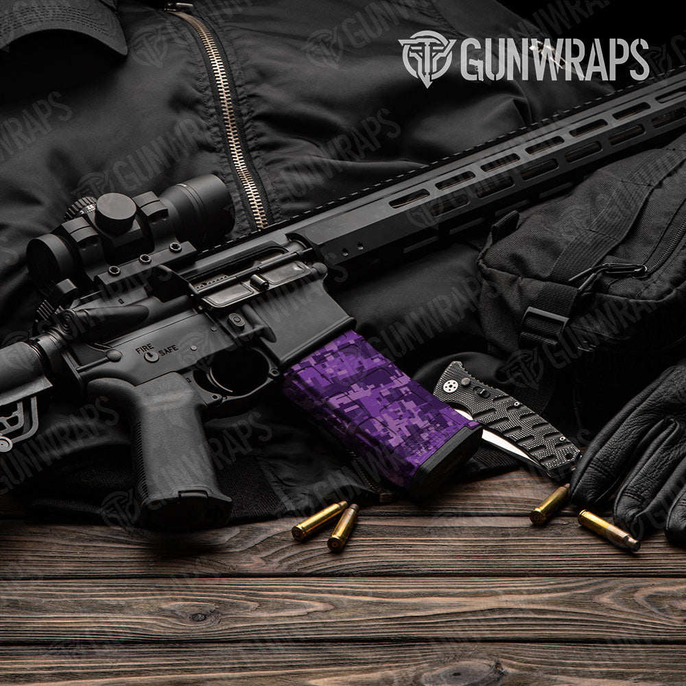AR-15 Mag Digital Elite Purple Gun Skin Vinyl Wrap