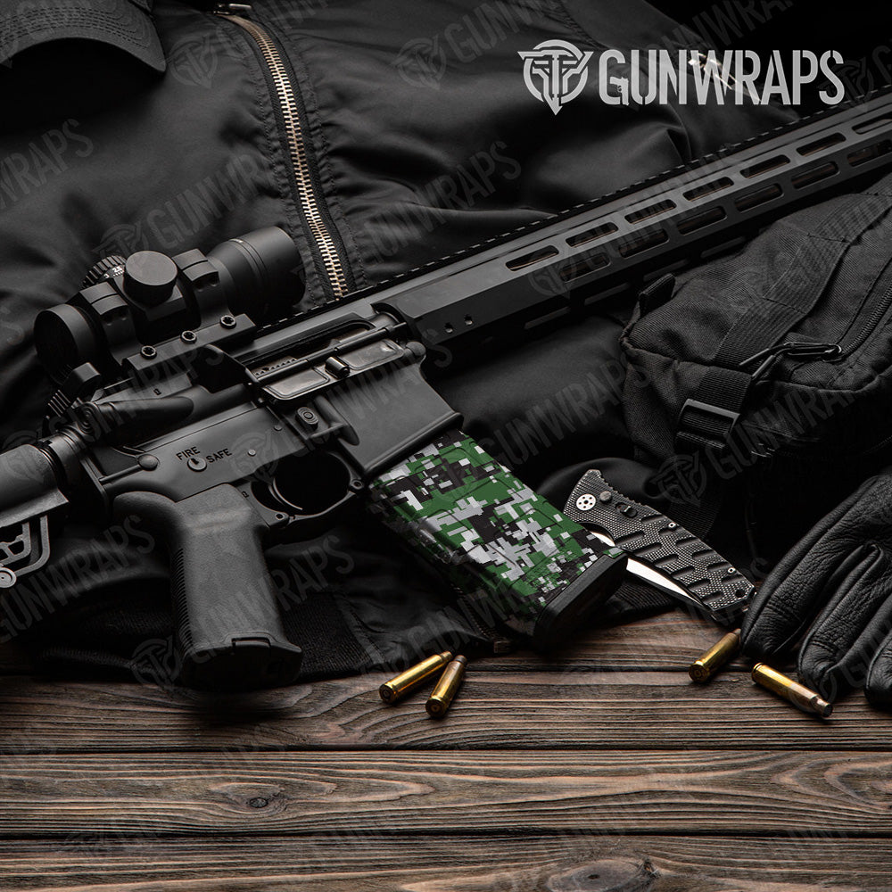 AR-15 Mag Digital Green Tiger Gun Skin Vinyl Wrap