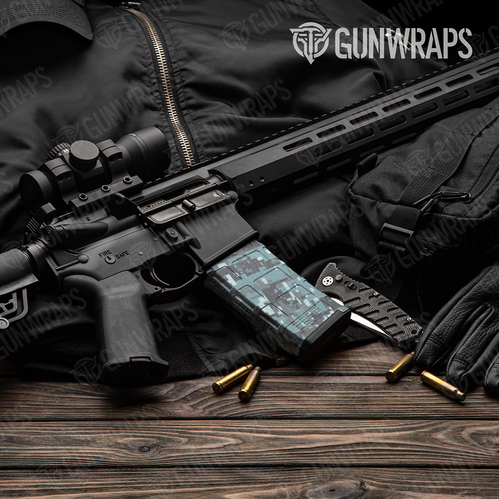 AR-15 Mag Digital Overcast Gun Skin Vinyl Wrap