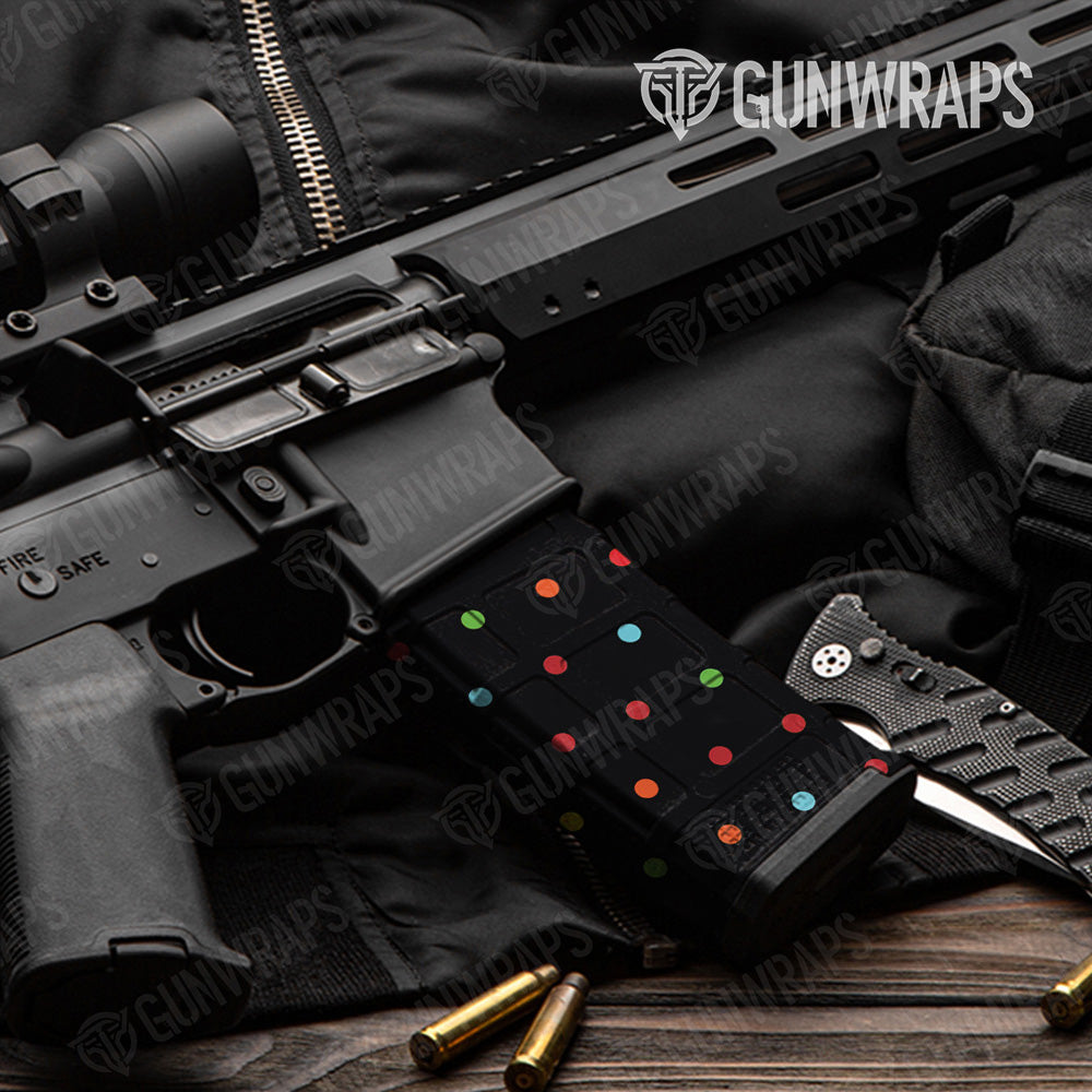 AR-15 Mag Dotted Multicolor Gun Skin Vinyl Wrap