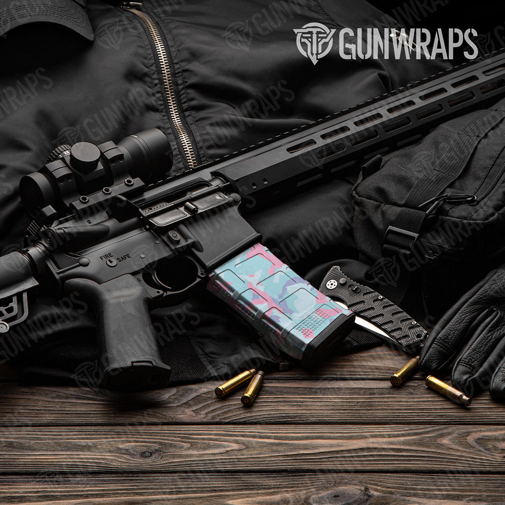 AR-15 Mag Erratic Cotton Candy Gun Skin Vinyl Wrap