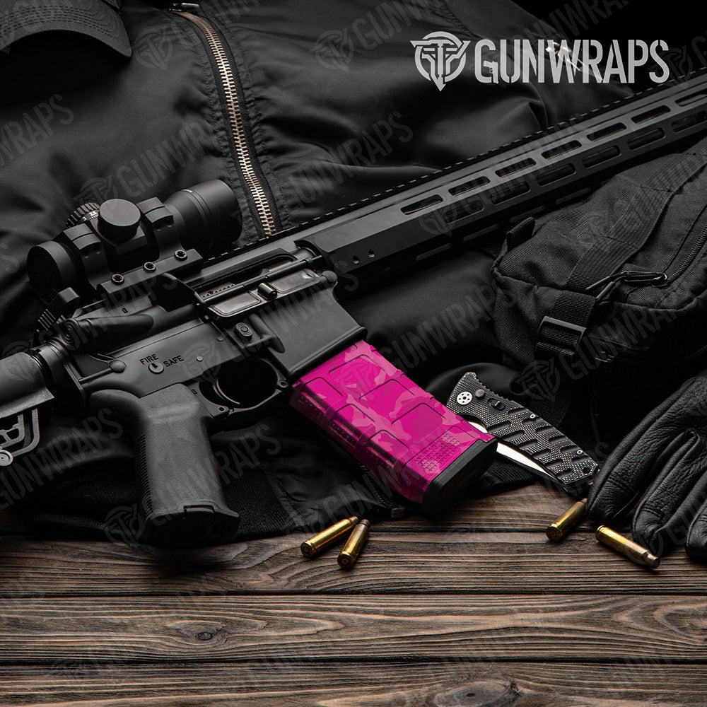 AR-15 Mag Erratic Elite Magenta Gun Skin Vinyl Wrap