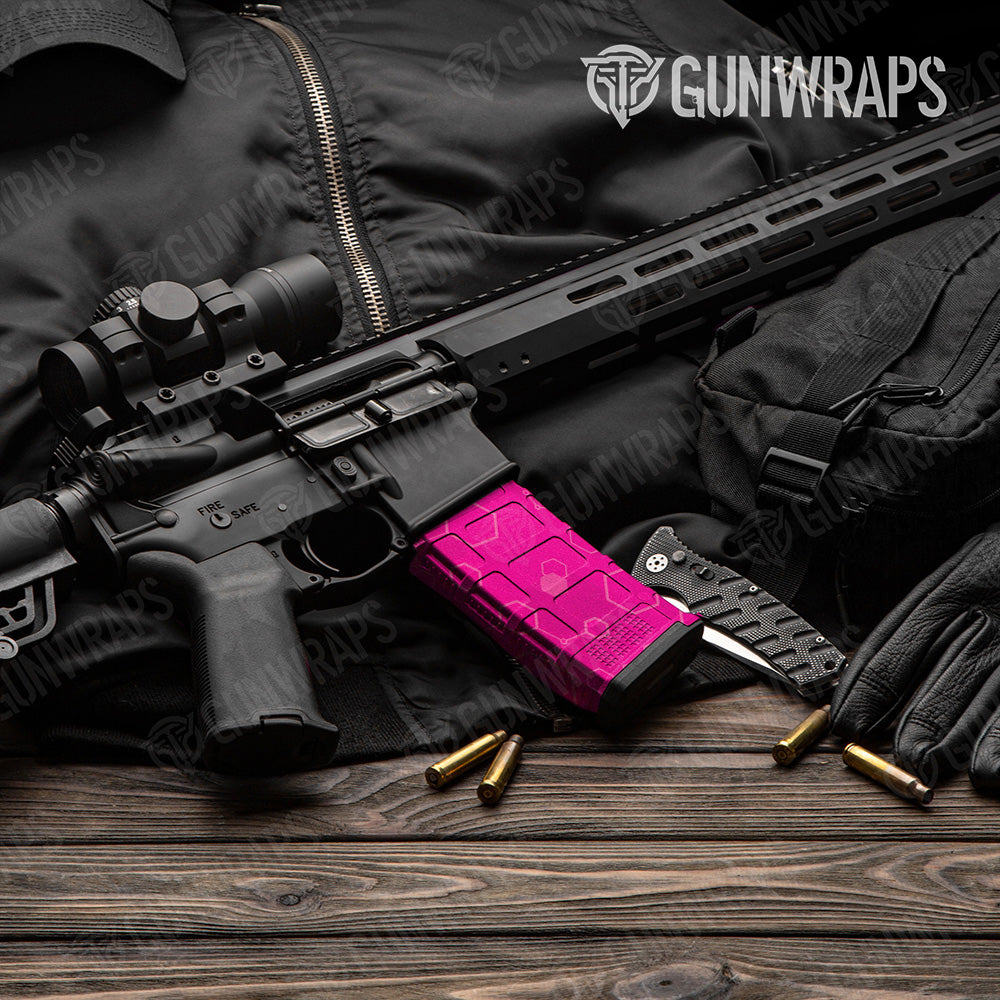 AR-15 Mag Hex DNA Elite Magenta Gun Skin Vinyl Wrap