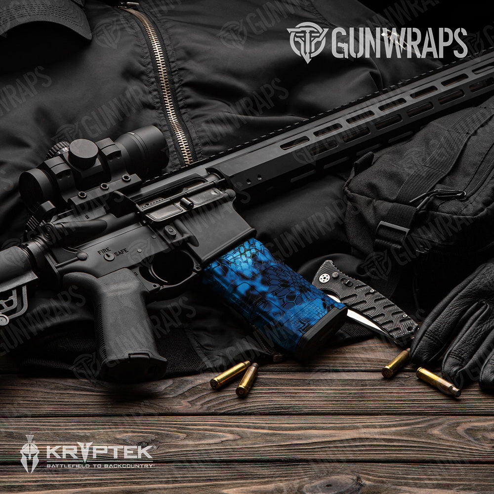 AR-15 Mag Kryptek Blue Lightning Gun Skin Vinyl Wrap