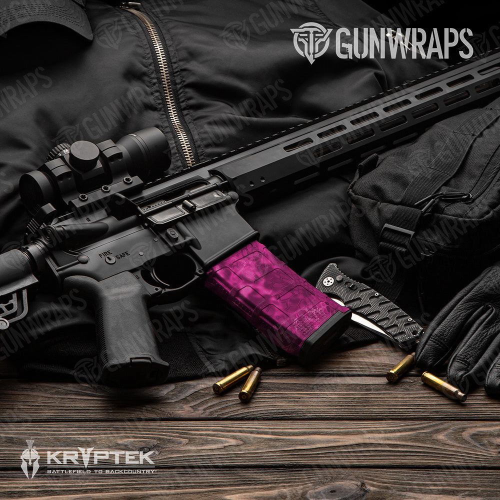 AR-15 Mag Kryptek Magenta Gun Skin Vinyl Wrap