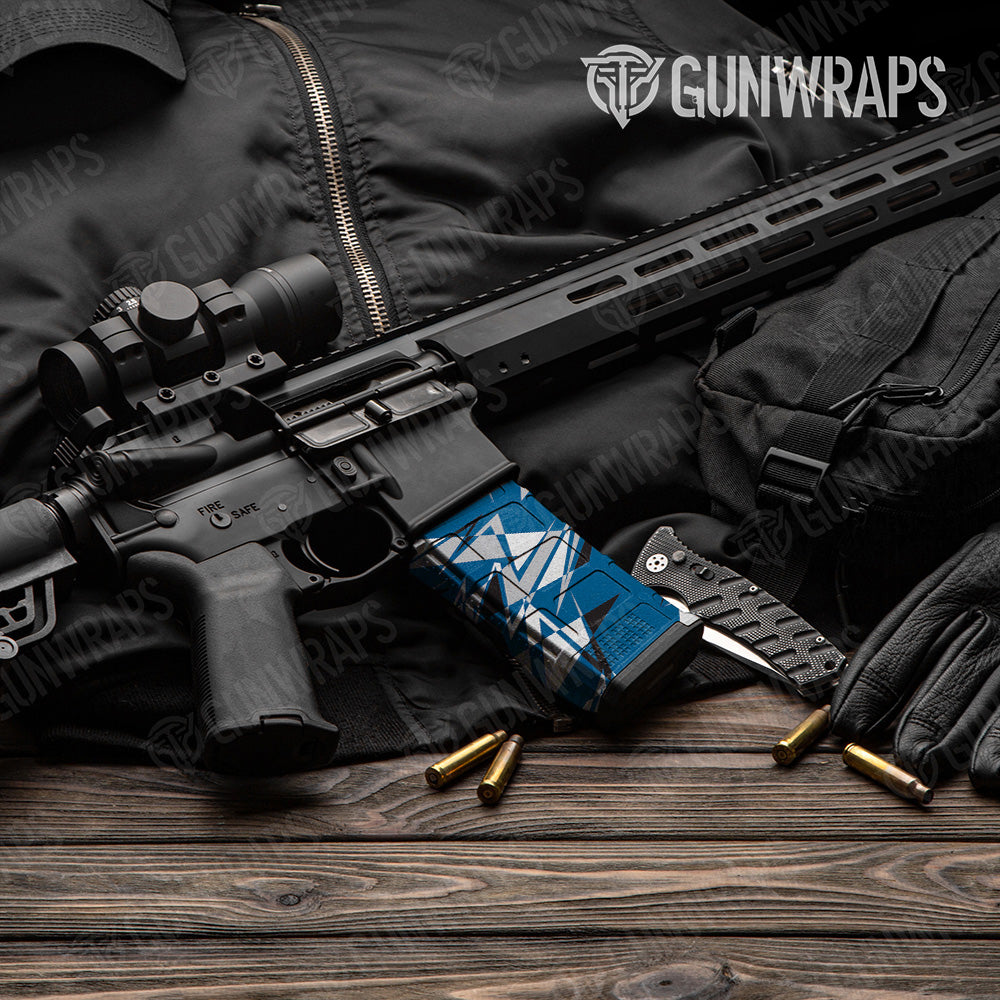 AR-15 Mag Sharp Blue Tiger Gun Skin Vinyl Wrap