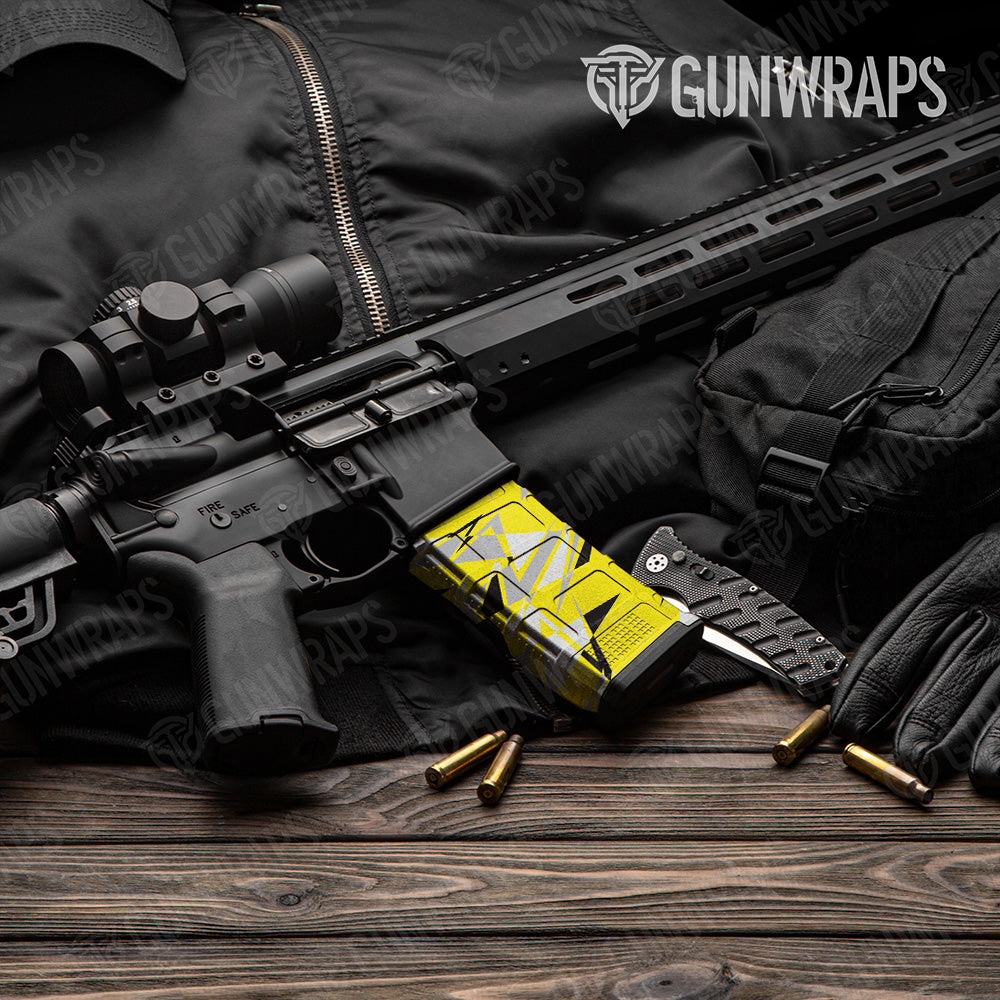 AR-15 Mag Sharp Yellow Tiger Gun Skin Vinyl Wrap