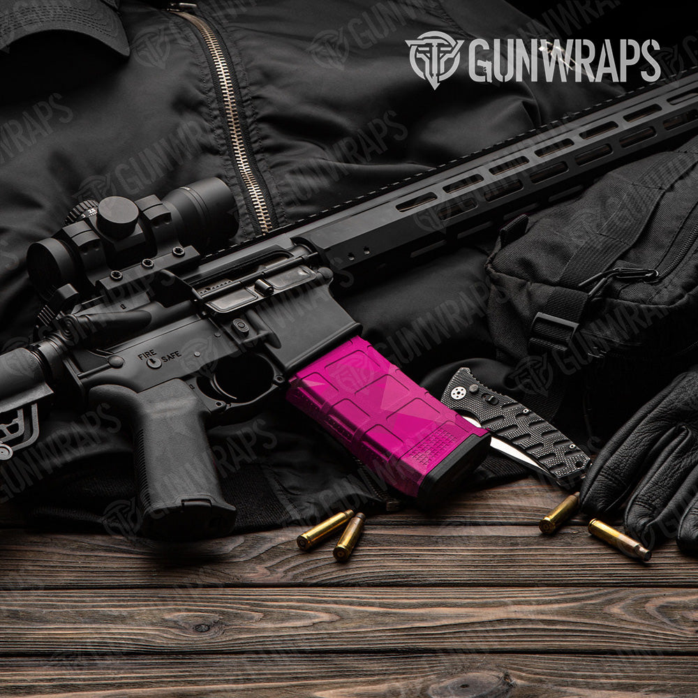 AR-15 Mag Shattered Elite Magenta Gun Skin Vinyl Wrap