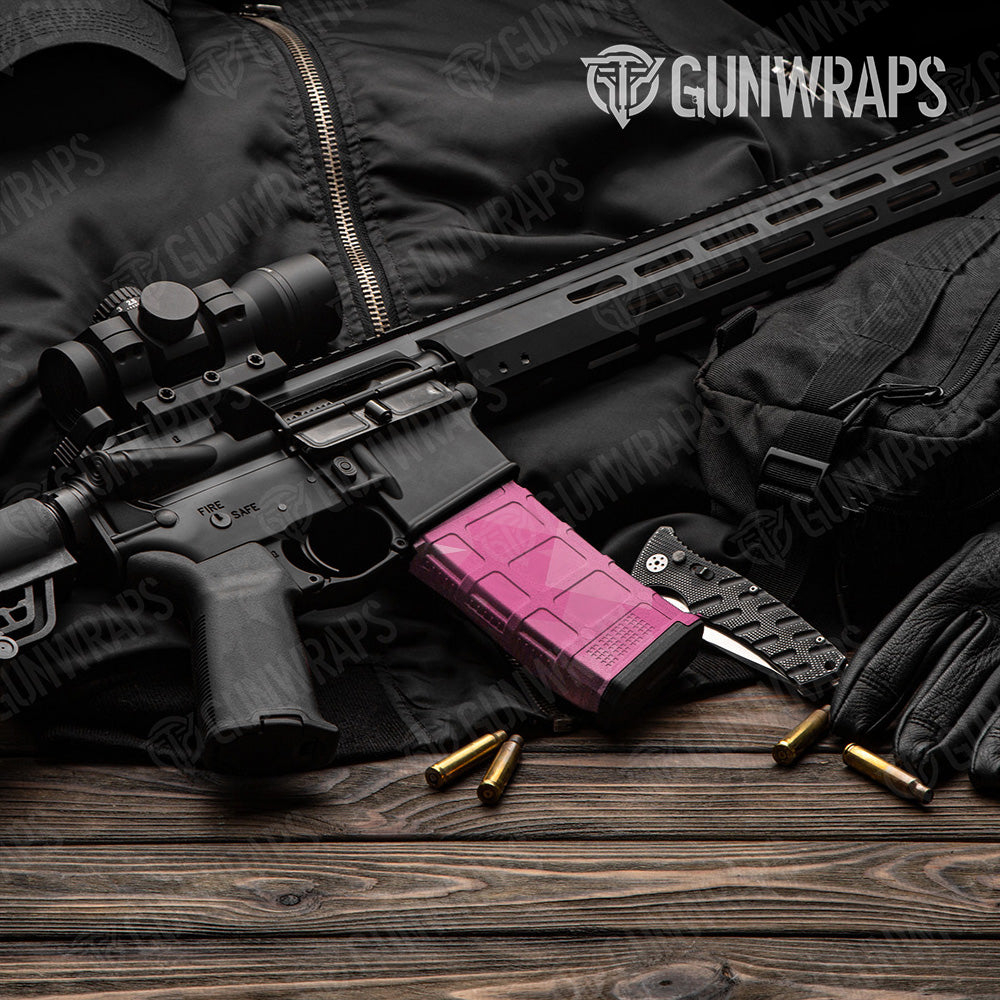 AR-15 Mag Shattered Elite Pink Gun Skin Vinyl Wrap