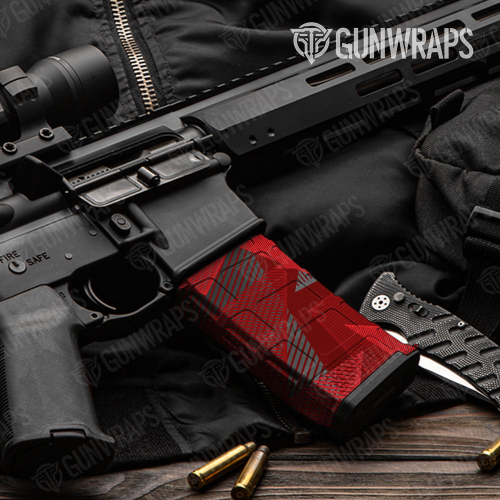 AR-15 Mag Trigon Elite Red Gun Skin Vinyl Wrap