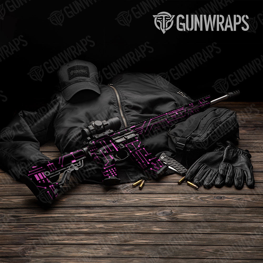 Circuit Board Magenta Gun Skin Vinyl Wrap