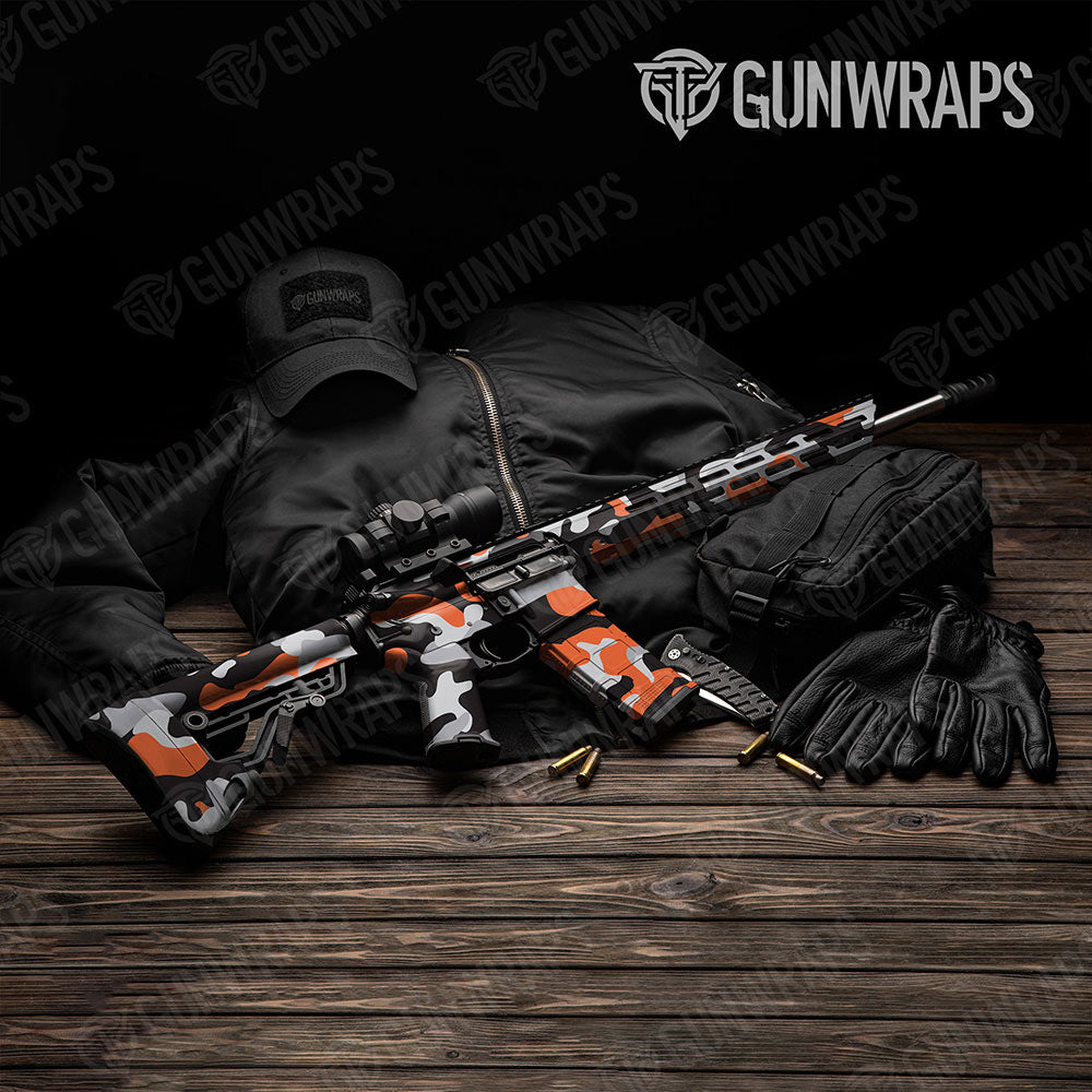 Classic Orange Tiger Gun Skin Vinyl Wrap