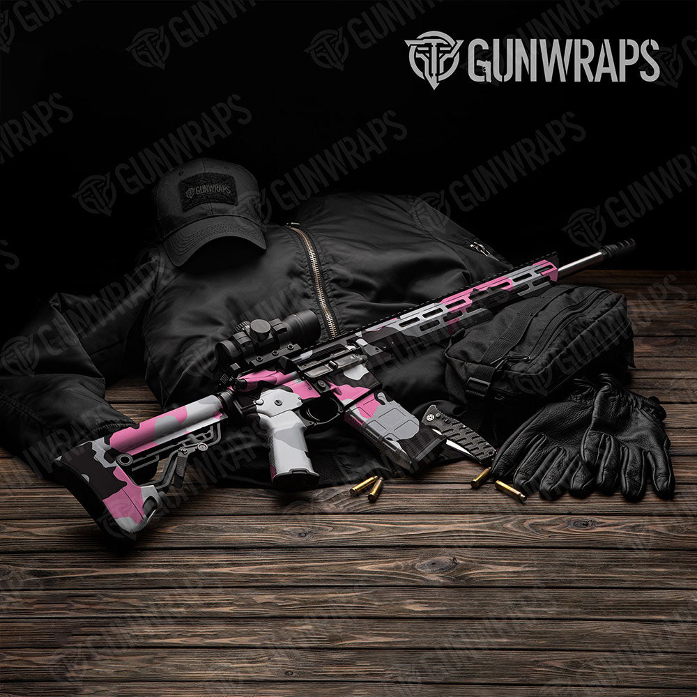 Cumulus Pink Tiger Gun Skin Vinyl Wrap