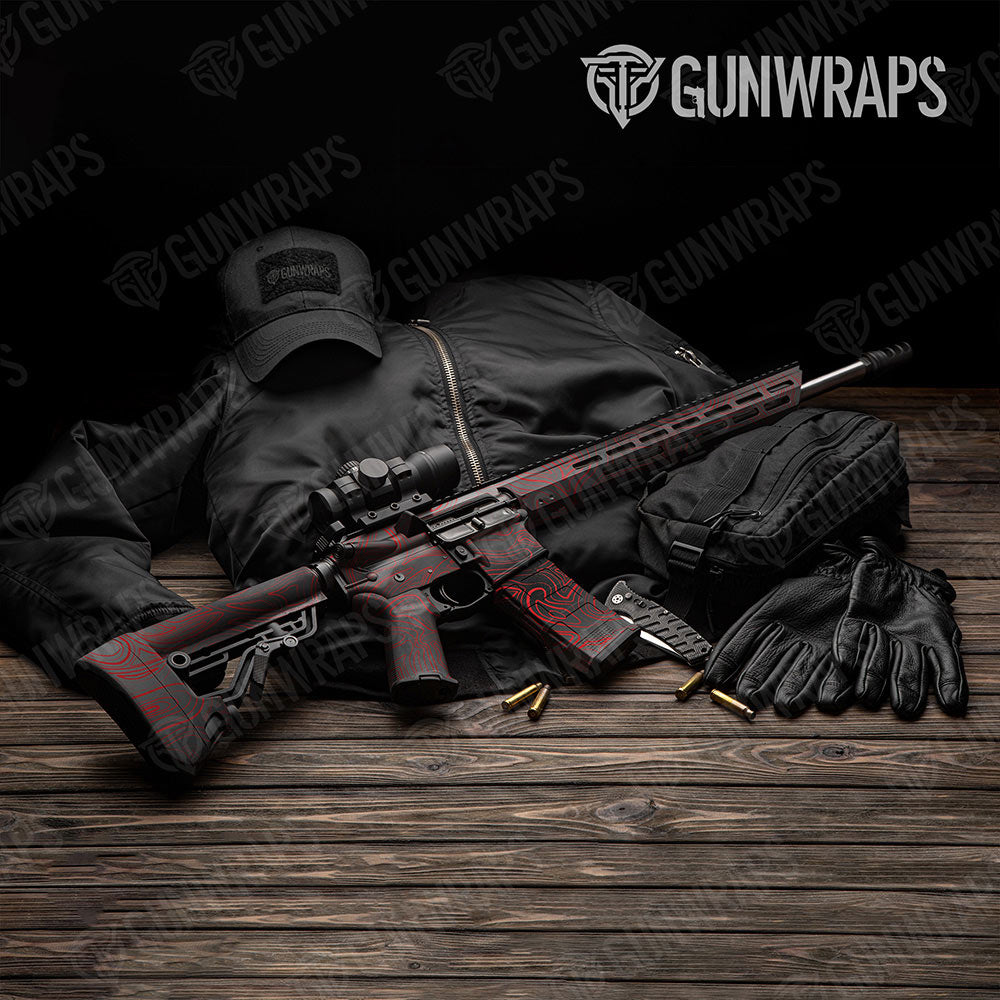 Damascus Red Gun Skin Vinyl Wrap
