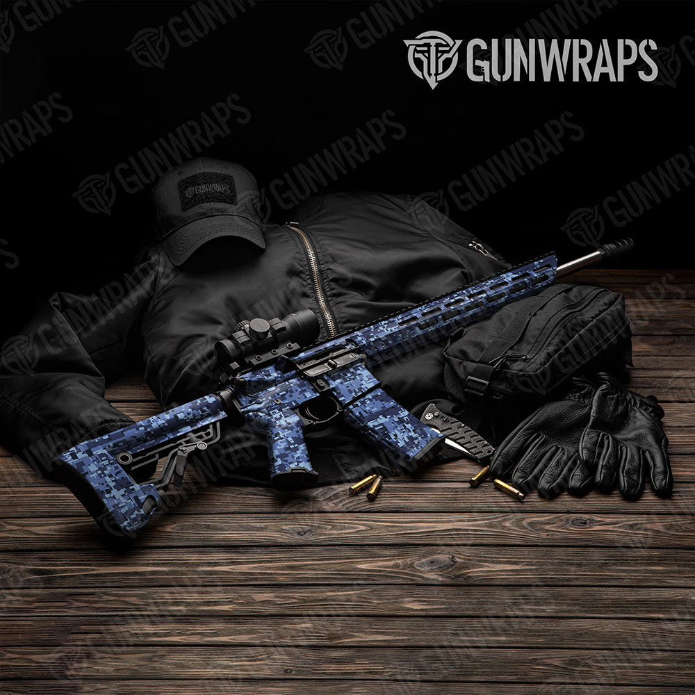Digital Blue Urban Night Gun Skin Vinyl Wrap
