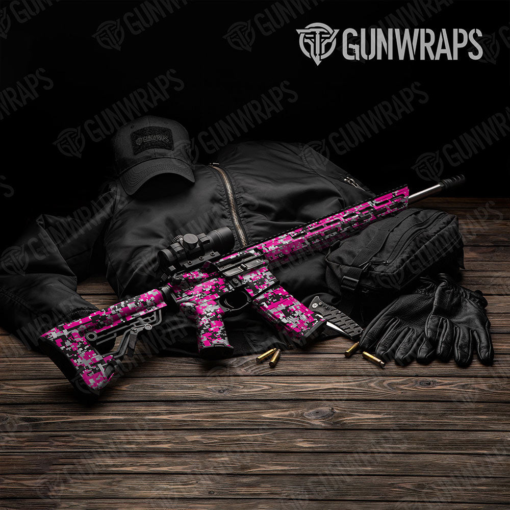 Digital Magenta Tiger Gun Skin Vinyl Wrap