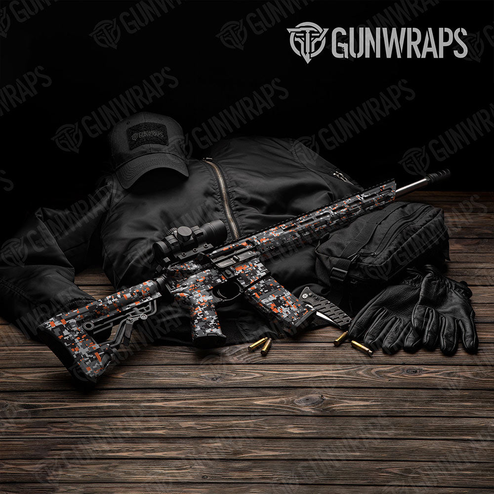 Digital Urban Orange Gun Skin Vinyl Wrap