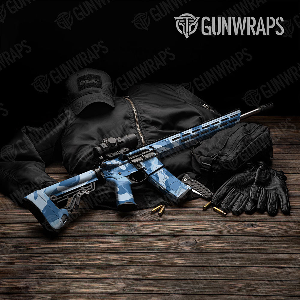 Ragged Cool Blue Gun Skin Vinyl Wrap