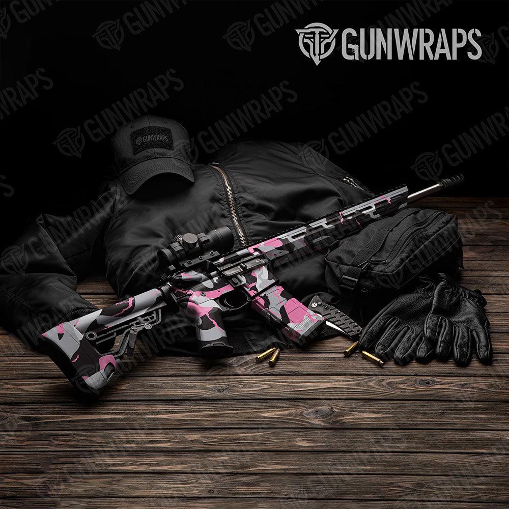 Ragged Pink Tiger Gun Skin Vinyl Wrap