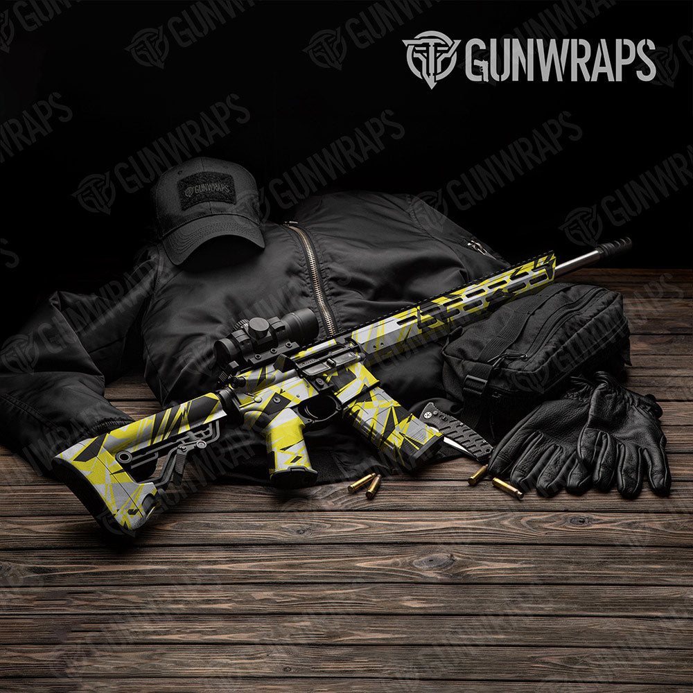 Sharp Yellow Tiger Gun Skin Vinyl Wrap