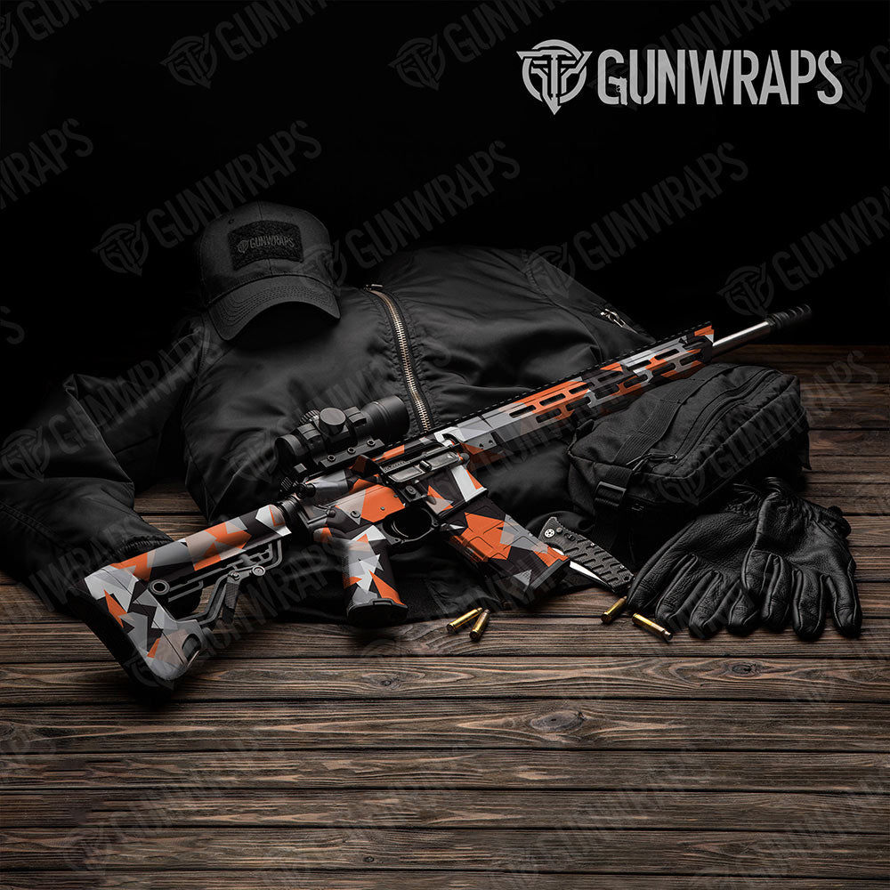 Shattered Orange Tiger Gun Skin Vinyl Wrap