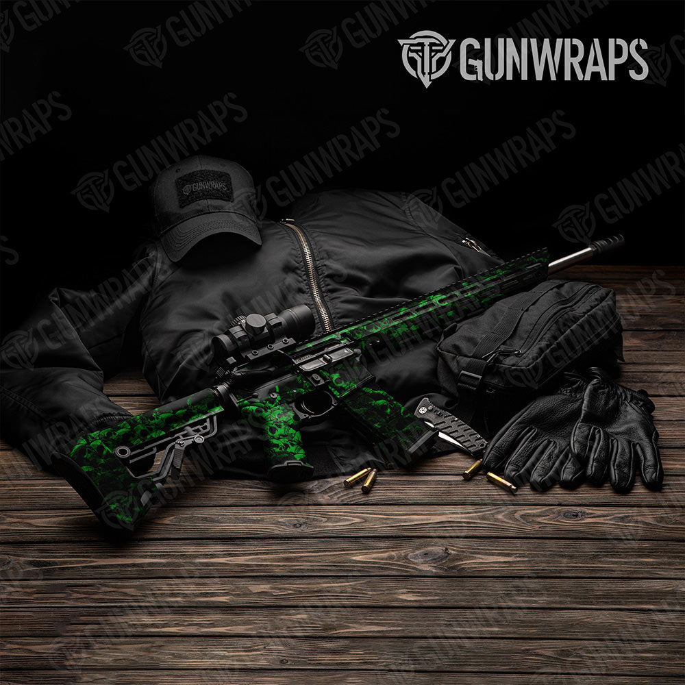 Skull Green Gun Skin Vinyl Wrap