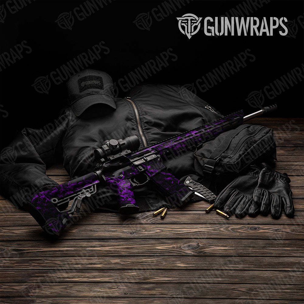 Skull Purple Gun Skin Vinyl Wrap