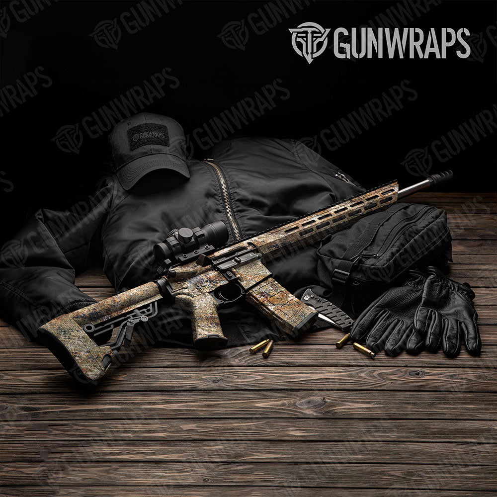 Stone Tuscan Brown Granite Gun Skin Vinyl Wrap