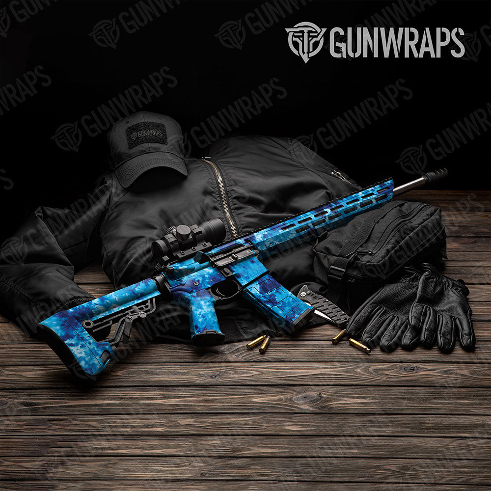 Tie Dye Ocean Breeze Gun Skin Vinyl Wrap