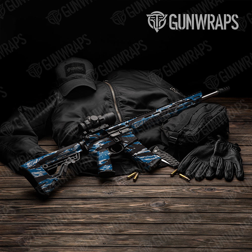 Vietnam Tiger Stripe Blue Tiger Gun Skin Vinyl Wrap
