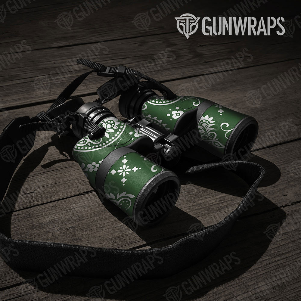 Bandana Green And White Gun Skin Vinyl Wrap