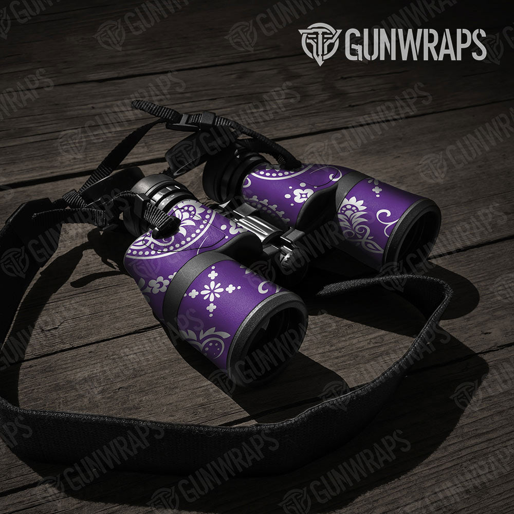 Bandana Purple And White Gun Skin Vinyl Wrap