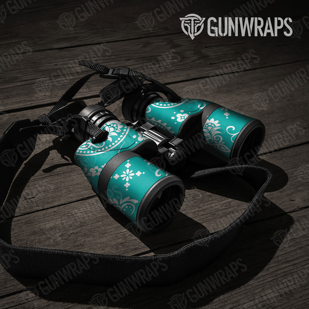 Bandana Tiffany Blue And White Gun Skin Vinyl Wrap