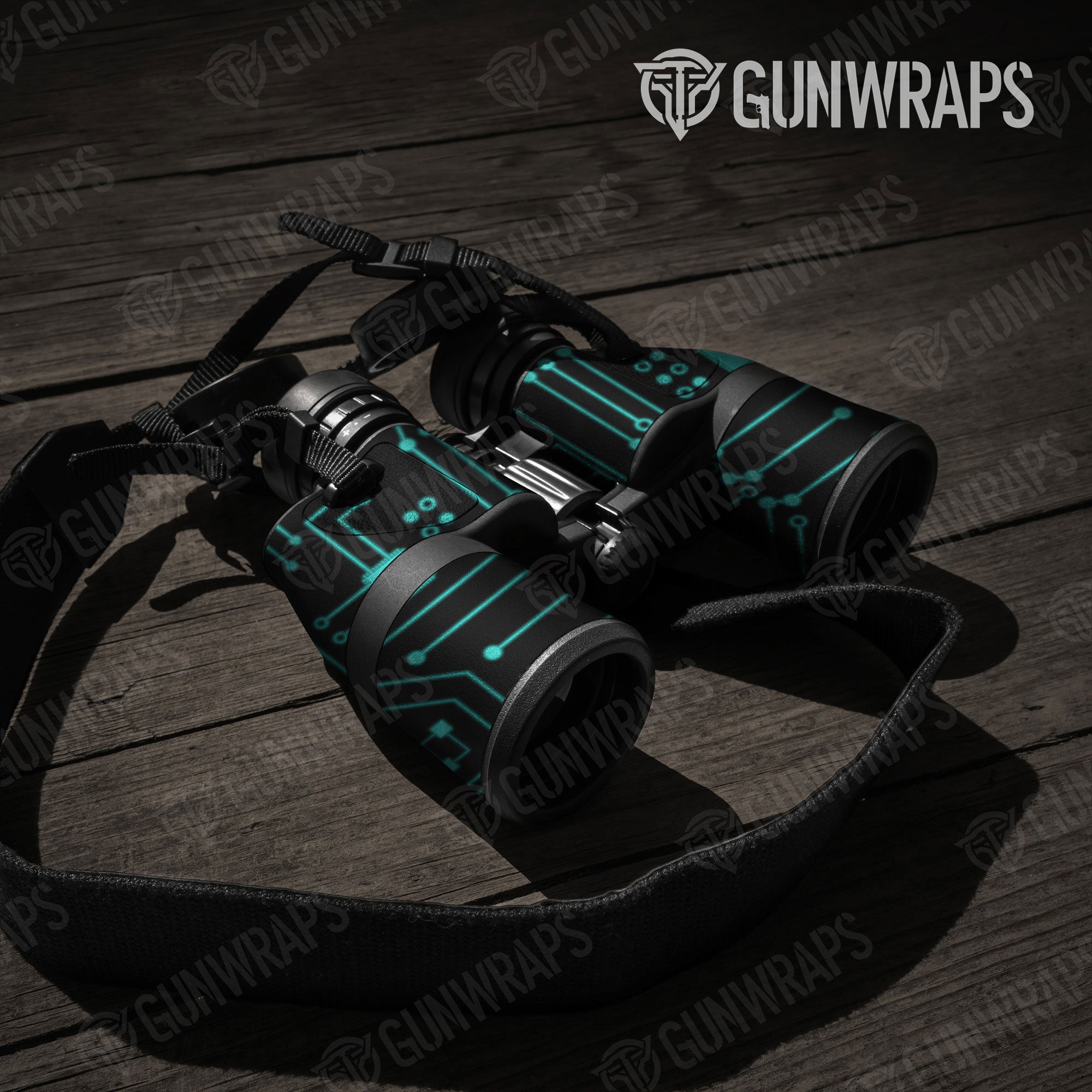 Binocular Circuit Board Tiffany Blue Gun Skin Vinyl Wrap