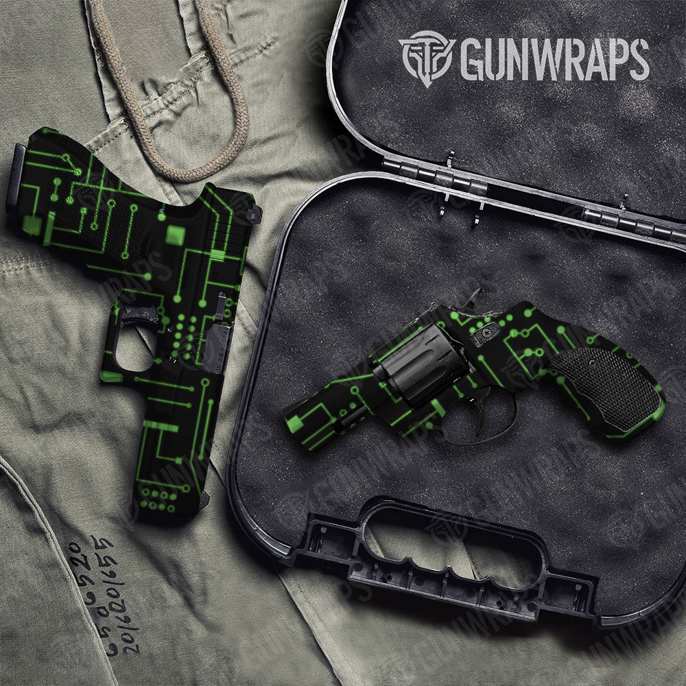 Handgun Circuit Board Green Gun Skin Vinyl Wrap