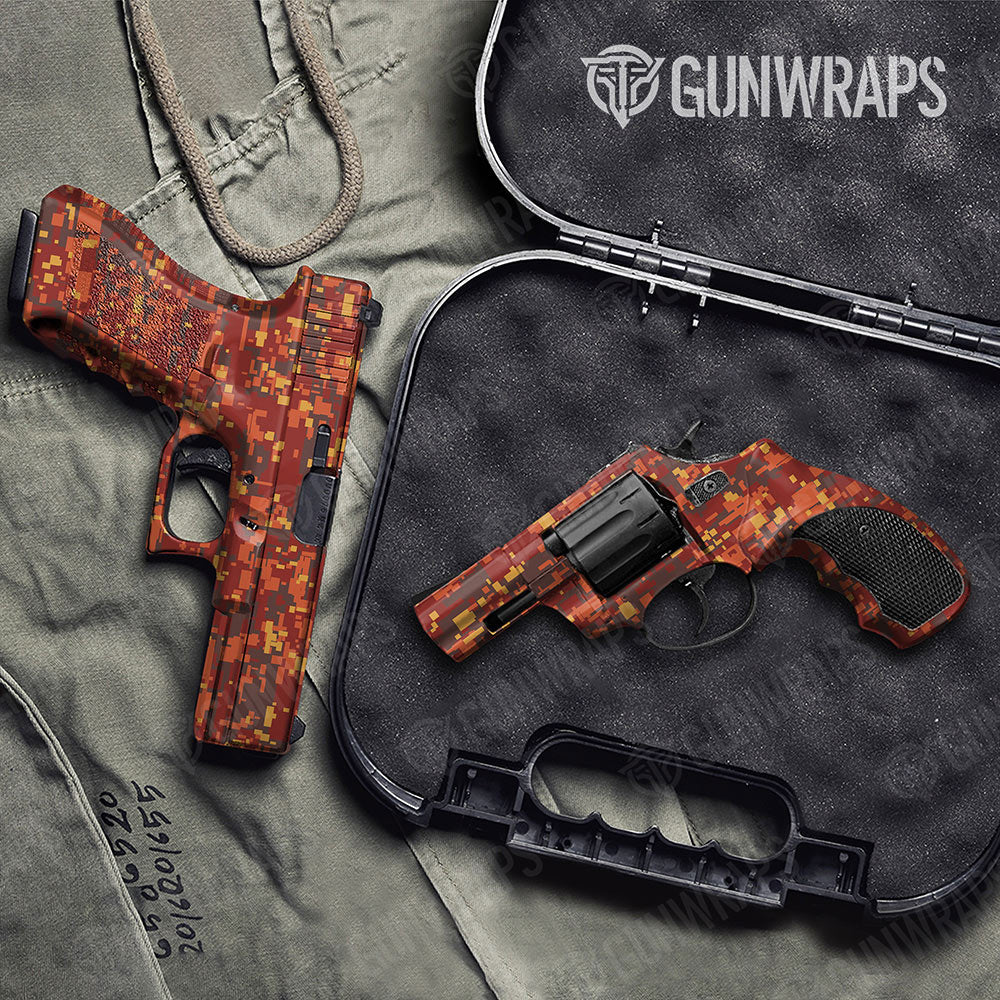 Digital Autumn Gun Skin Vinyl Wrap