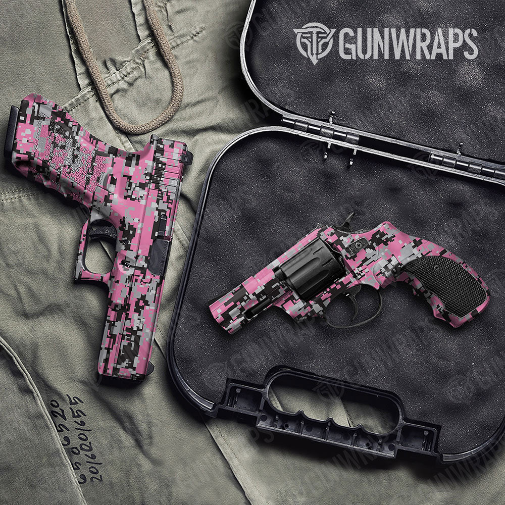 Digital Pink Tiger Gun Skin Vinyl Wrap