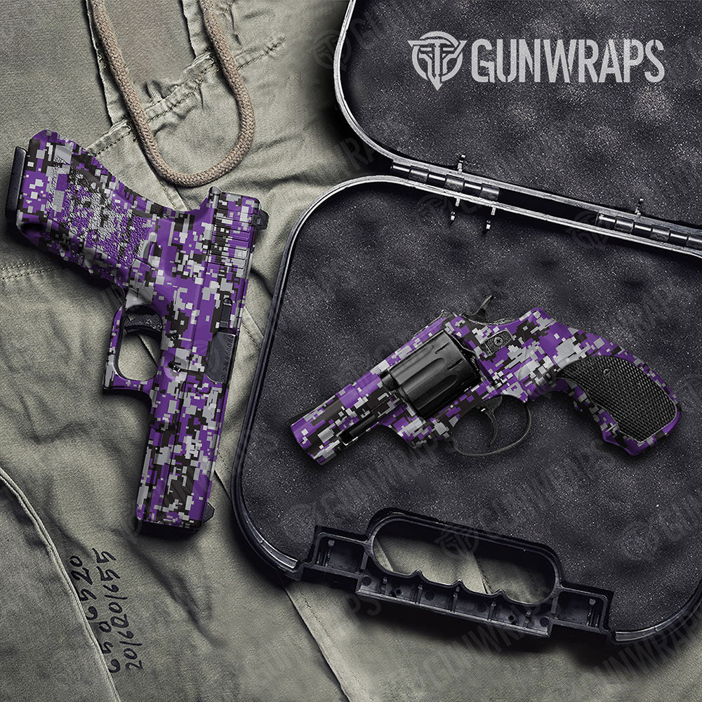 Digital Purple Tiger Gun Skin Vinyl Wrap