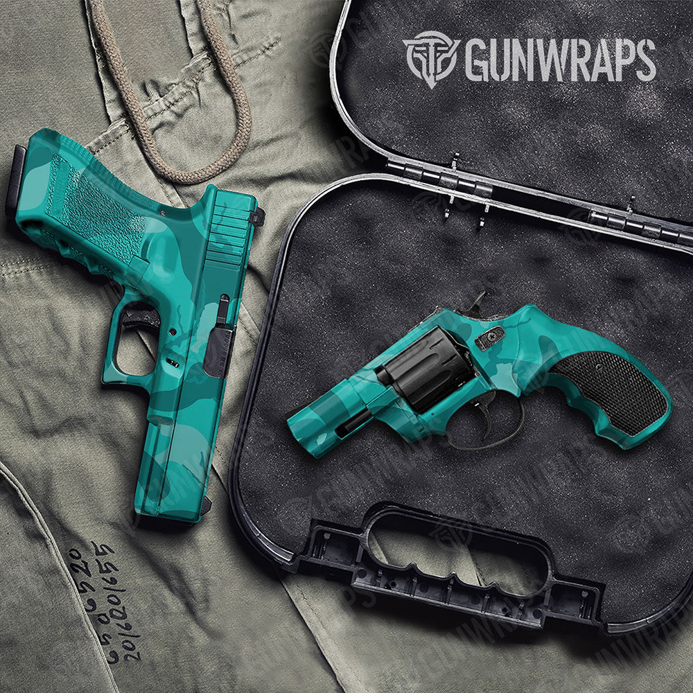 Ragged Elite Tiffany Blue Gun Skin Vinyl Wrap