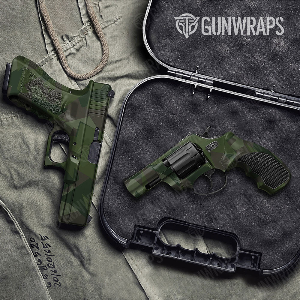 Shattered Army Dark Green Gun Skin Vinyl Wrap