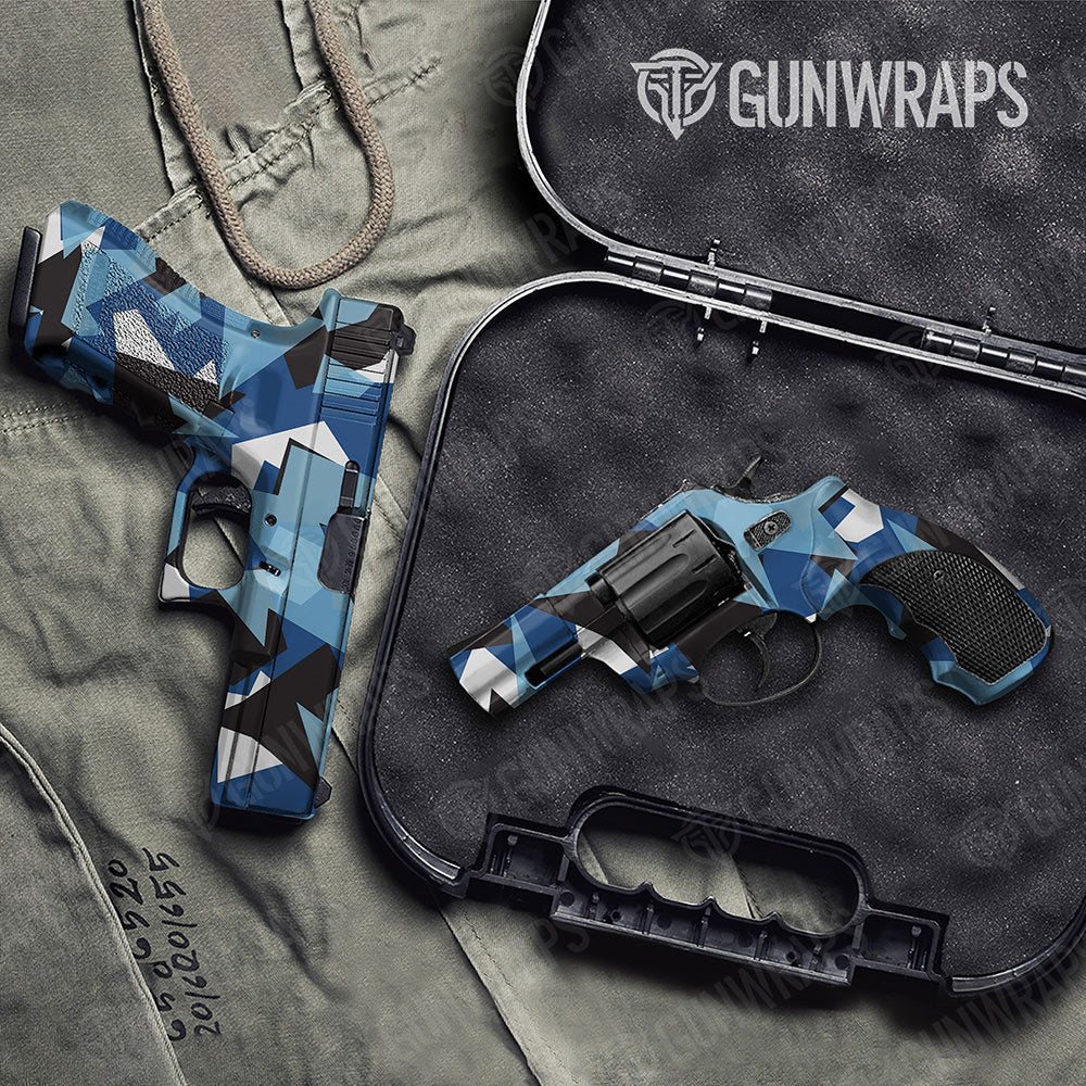 Shattered Baby Blue Gun Skin Vinyl Wrap