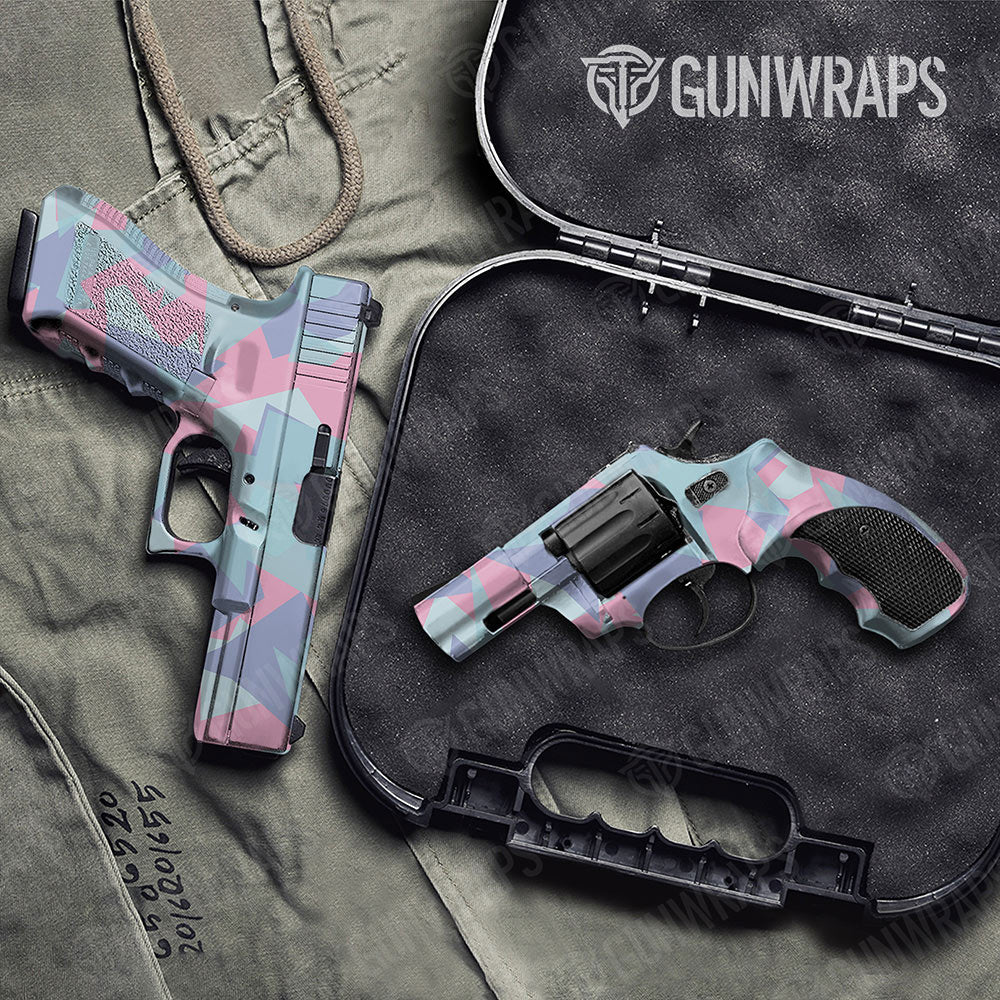 Shattered Cotton Candy Gun Skin Vinyl Wrap