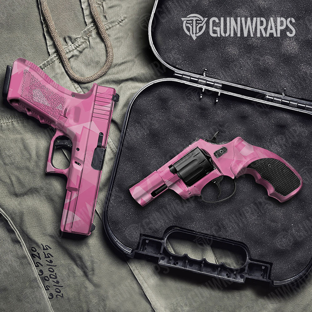 Shattered Elite Pink Gun Skin Vinyl Wrap