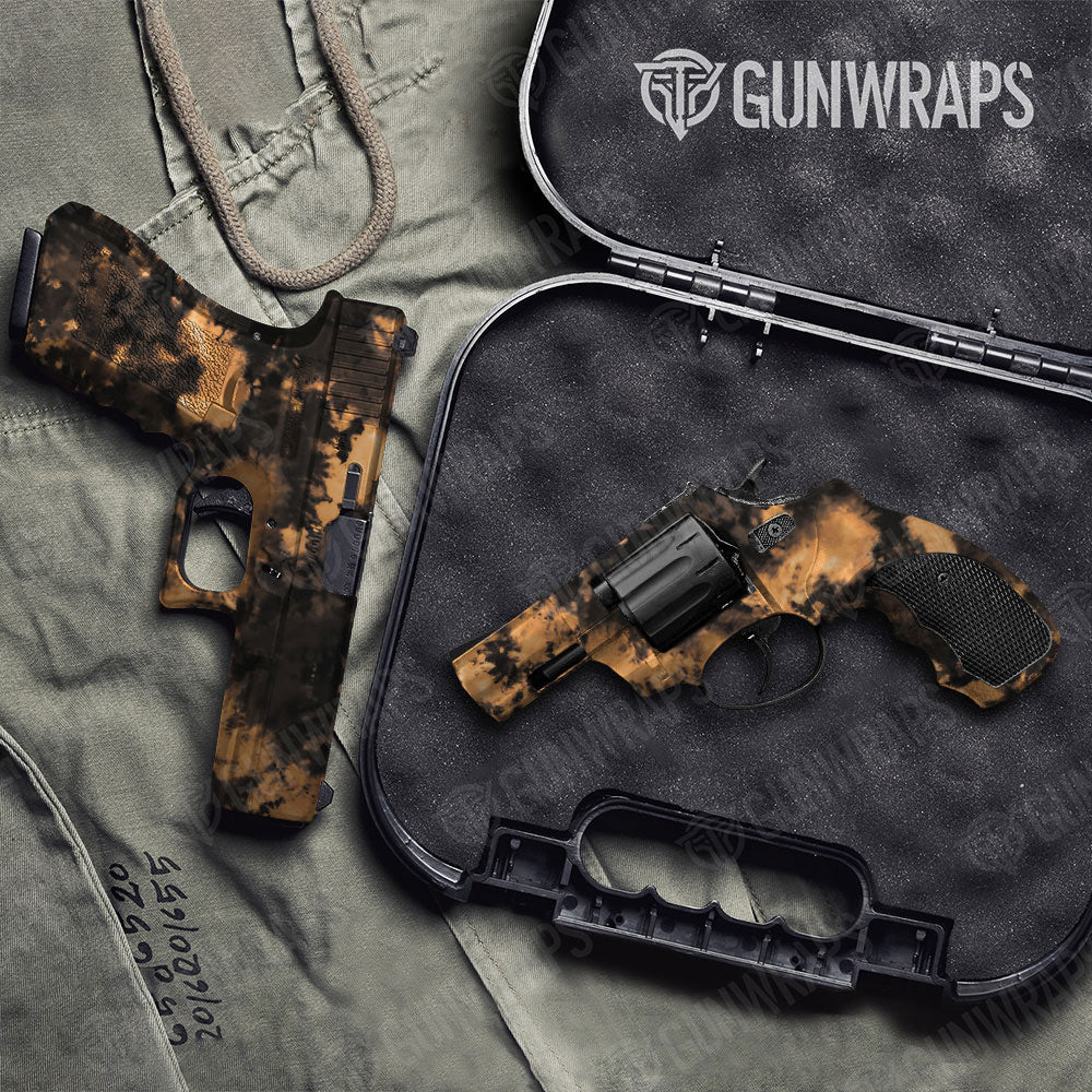 Tie Dye Bleached Black Gun Skin Vinyl Wrap