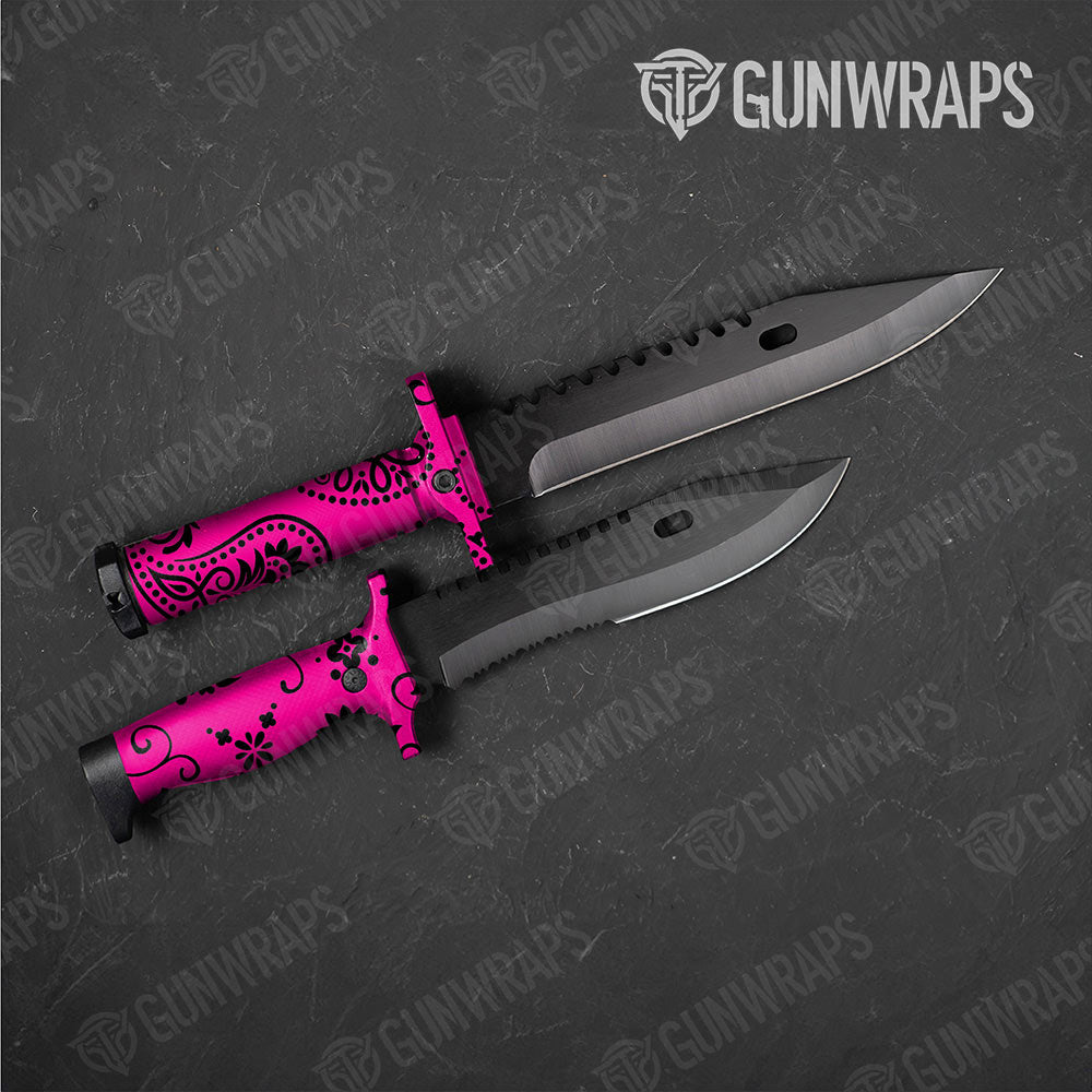 Bandana Magenta And Black Gun Skin Vinyl Wrap