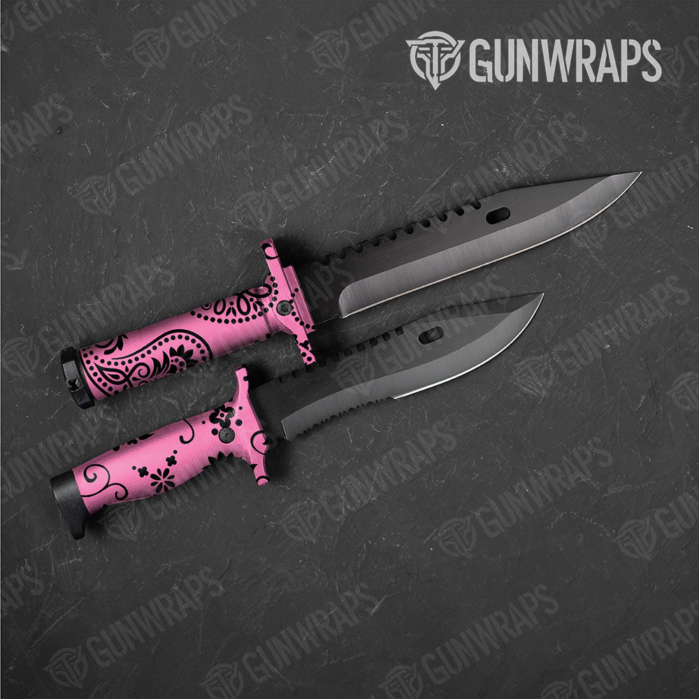 Bandana Pink And Black Gun Skin Vinyl Wrap