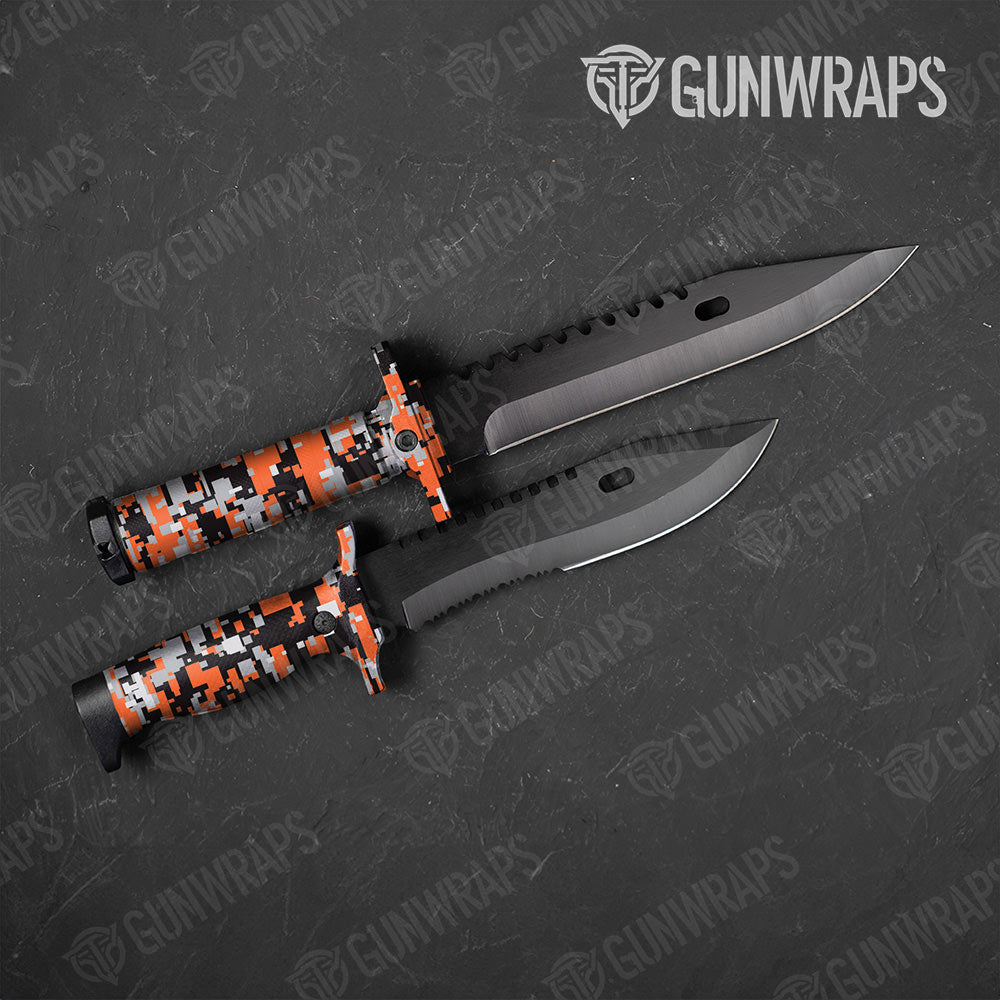Digital Orange Tiger Gun Skin Vinyl Wrap