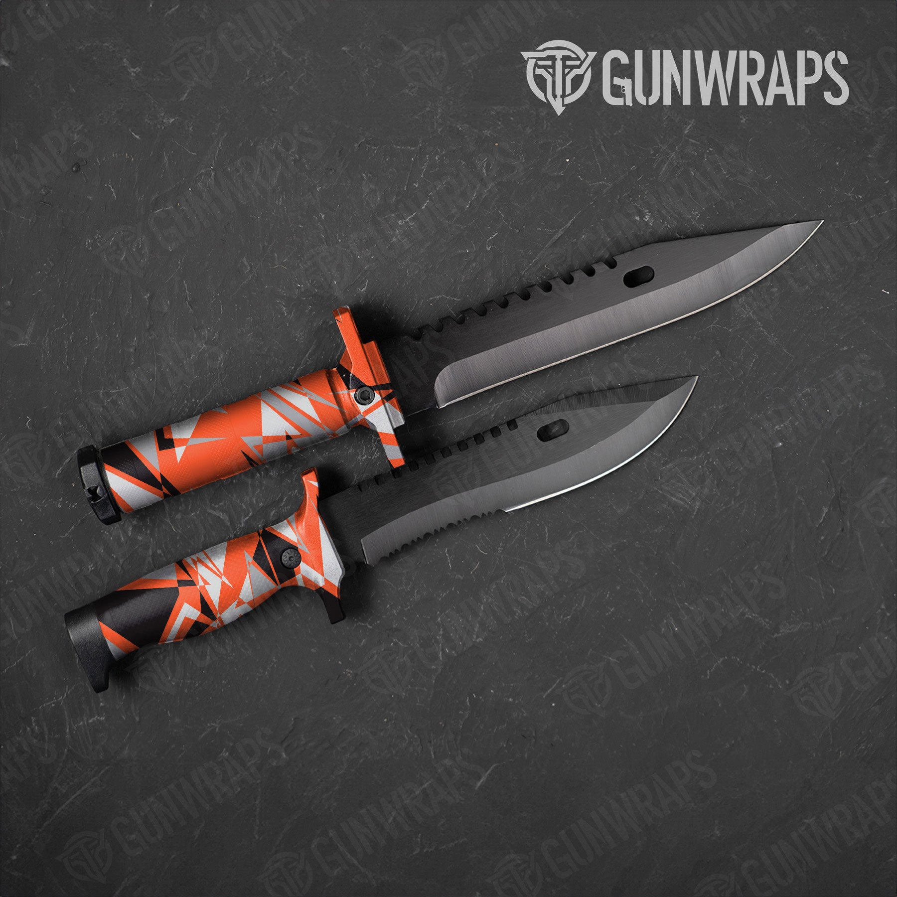 Sharp Orange Tiger Gun Skin Vinyl Wrap